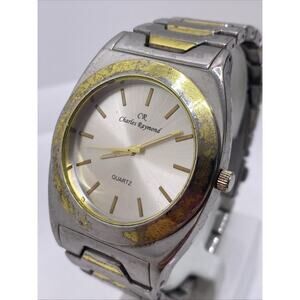 Charles Raymond Mens Silver Gold Worn Watch New Battery
